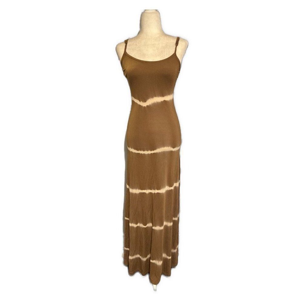 guess marciano Brown White Tie Dye Tank Maxi Dress Xs